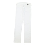 7 FOR ALL MANKIND Womens Regular Fit Straight Denim White Cotton Blend Zip W26