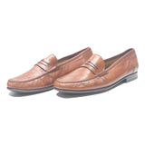 SANTONI Womens Brown Leather Loafers UK 8 Classic Stylish Comfortable
