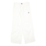 NIKE Girls Cotton Blend White Relaxed Wide-Leg Trousers W27 L30 Casual