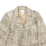WORTHINGTON Womens Beige & Brown Tweed Zip Jacket UK 16 Acrylic Classic Fit