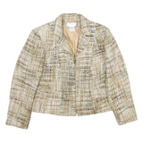 WORTHINGTON Womens Beige & Brown Tweed Zip Jacket UK 16 Acrylic Classic Fit