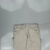 Cargo Dickies Double Knee Carpenter Trousers - 31W 30L White Cotton