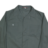 LUTTEURS Mens Green Cotton Workwear Jacket XL Button Plain Classic Fit
