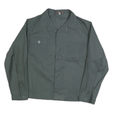 LUTTEURS Mens Green Cotton Workwear Jacket XL Button Plain Classic Fit