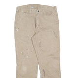 DICKIES Mens Jeans Beige Relaxed Straight Denim W36 L32 Workwear Utility