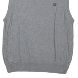 CHAPS Mens Grey Plain Pullover Cotton Blend V-Neck Jumper M Classic Style