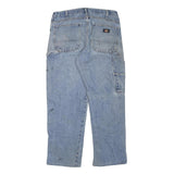 DICKIES Mens Jeans Blue Regular Straight Denim Light W34 L29 Workwear Utility