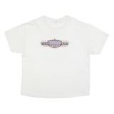 HANES Mens White Virginia Racing Graphic T-Shirt 2XL Short Sleeve Crew Neck