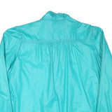 WINDY WEATHER Womens Turquoise Plain Button Jacket L Polyester Blend Lightweight