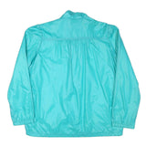 WINDY WEATHER Womens Turquoise Plain Button Jacket L Polyester Blend Lightweight