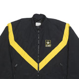 UNICOR Womens Black & Yellow U.S. Army Track Nylon Jacket M Zip Plain Casual