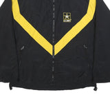 UNICOR Womens Black & Yellow U.S. Army Track Nylon Jacket M Zip Plain Casual