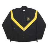 UNICOR Womens Black & Yellow U.S. Army Track Nylon Jacket M Zip Plain Casual