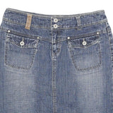 POINT ZERO Womens Blue Denim Straight Knee Length Cotton Blend Skirt Size L