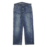 HELLER'S CAFE Mens Relaxed Denim Blue Jeans Cotton W34 L28 Classic Zip Pockets
