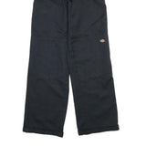DICKIES Mens Cotton Black Loose Fit Straight Leg Trousers W28 L32 Workwear