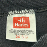 90S Made In USA Hanes Blank Sweatshirt - 2XL Black Cotton Blend