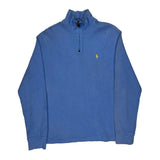 Polo By Ralph Lauren 1/4 Zip - Large Blue Cotton