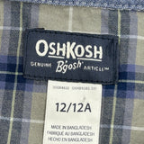 Age 12 Oshkosh Checked Shirt - Large Blue Cotton