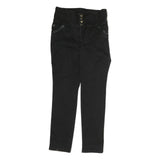 SEVEN7 Womens Black Regular Skinny Denim Light W32 L30 High Waist Zip Jeans
