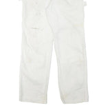 DICKIES Mens Cotton Blend White Regular Straight Trousers W31 L29 Workwear Zip