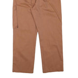 Mens Cotton Blend Brown Relaxed Cargo Trousers W33 L28 Utility Casual Zip