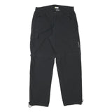 TREVOLUTION Mens Relaxed Black Polyester Blend Zip Trousers W32 L31 Cargo Style