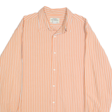 RALPH LAUREN POLO JEANS COMPANY Mens Orange & White Striped Shirt L Casual