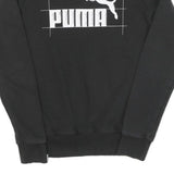 PUMA Womens Black Cotton Crew Neck UK 10 Logo Print Sweatshirt Casual