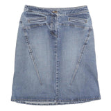 THE LIMITED Womens Blue Denim Mini Cotton Blend Skirt M Casual Simple Design