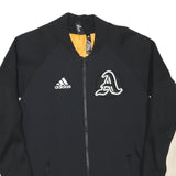ADIDAS Mens Black & Cream Letterman Style Jacket M Polyester Blend Sportswear