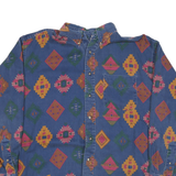 REVIEW BAXTER Mens Blue Pattern Cotton Blend Shirt M Button-Down Collar Long