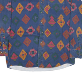 REVIEW BAXTER Mens Blue Pattern Cotton Blend Shirt M Button-Down Collar Long