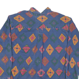 REVIEW BAXTER Mens Blue Pattern Cotton Blend Shirt M Button-Down Collar Long