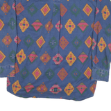 REVIEW BAXTER Mens Blue Pattern Cotton Blend Shirt M Button-Down Collar Long