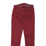 TOMMY HILFIGER Mens Regular Fit Red Skinny Denim W28 L29 Zip Cotton Blend Jeans
