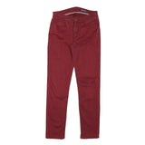 TOMMY HILFIGER Mens Regular Fit Red Skinny Denim W28 L29 Zip Cotton Blend Jeans