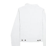 O.K.O. Womens White Button Jacket S Polyamide Blend Classic Plain Button Closure