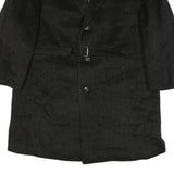 Mens Black Regular Fit Classic Jacket L Polyester Blend Plain Button Closure