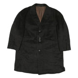 Mens Black Regular Fit Classic Jacket L Polyester Blend Plain Button Closure