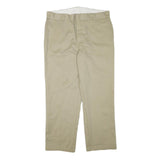 DICKIES Mens Cotton Blend Beige Regular Fit Straight Leg Trousers W38 L29