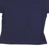 LACOSTE Womens Navy Blue Short Sleeve Plain Polo Shirt L Cotton Blend Classic