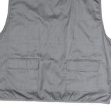 Mens Grey Utility Zip Jacket XL Polyester Blend Plain Multi Pocket Workwear Vest