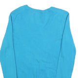 TOMMY HILFIGER Womens Blue Plain V-Neck Basic Knit Jumper S Lightweight Cotton