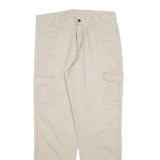 TOM RAMSEY Mens Cotton Blend Beige Regular Straight Trousers W34 L32 Cargo