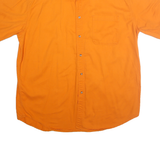 CADRE ATHLETIC Mens Orange Cotton Shirt 2XL Short Sleeve Button Up Casual Wear
