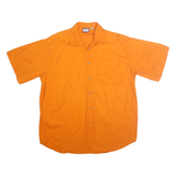 CADRE ATHLETIC Mens Orange Cotton Shirt 2XL Short Sleeve Button Up Casual Wear
