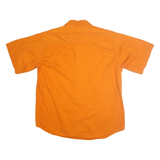 CADRE ATHLETIC Mens Orange Cotton Shirt 2XL Short Sleeve Button Up Casual Wear