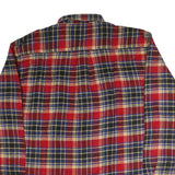 ELLEBI Mens Red Beige & Blue Check Shirt 2XL Cotton Long Sleeve Casual Button