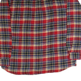 ELLEBI Mens Red Beige & Blue Check Shirt 2XL Cotton Long Sleeve Casual Button